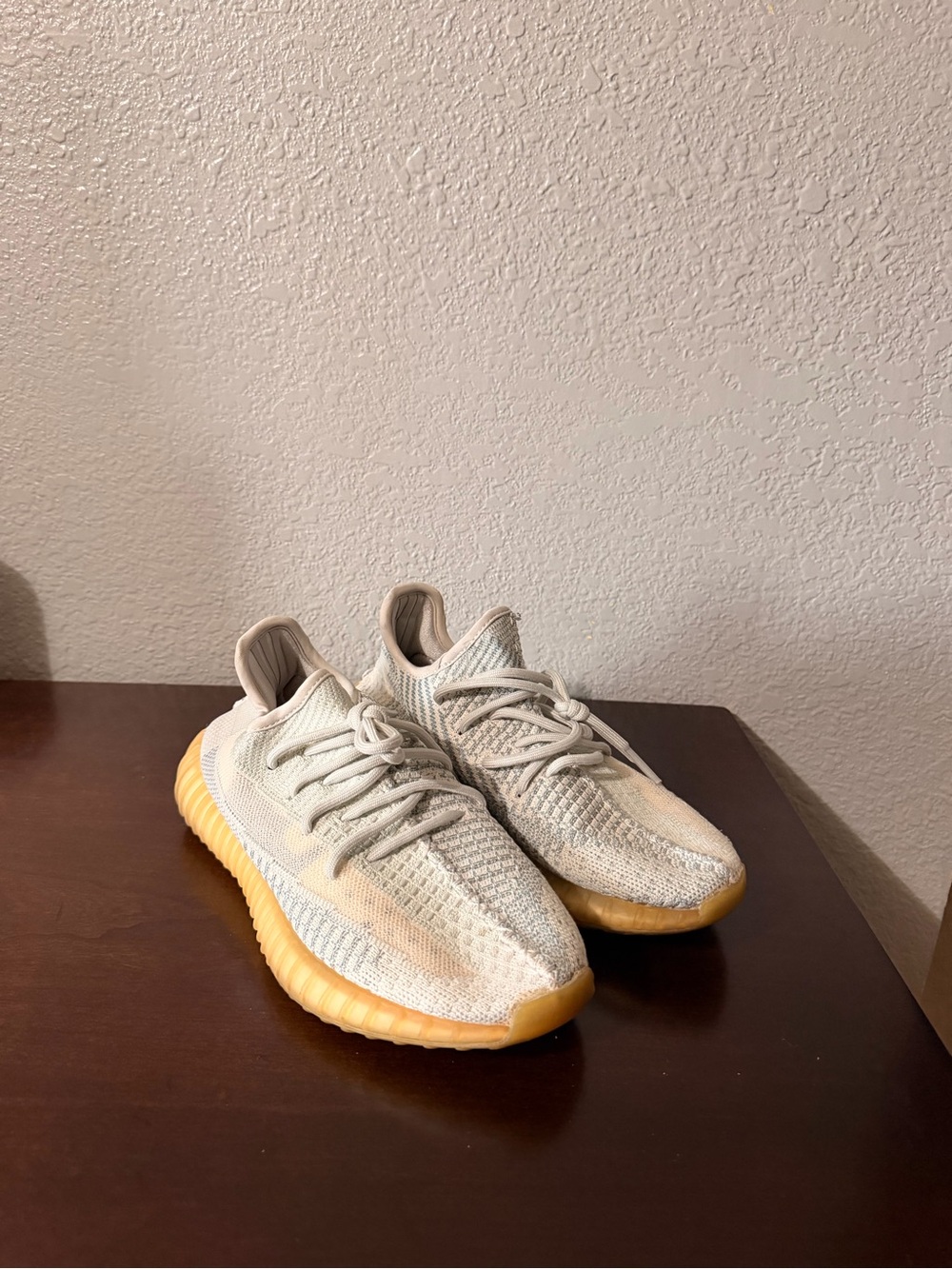 adidas YEEZY blue Knit Sneakers with Gum Sole